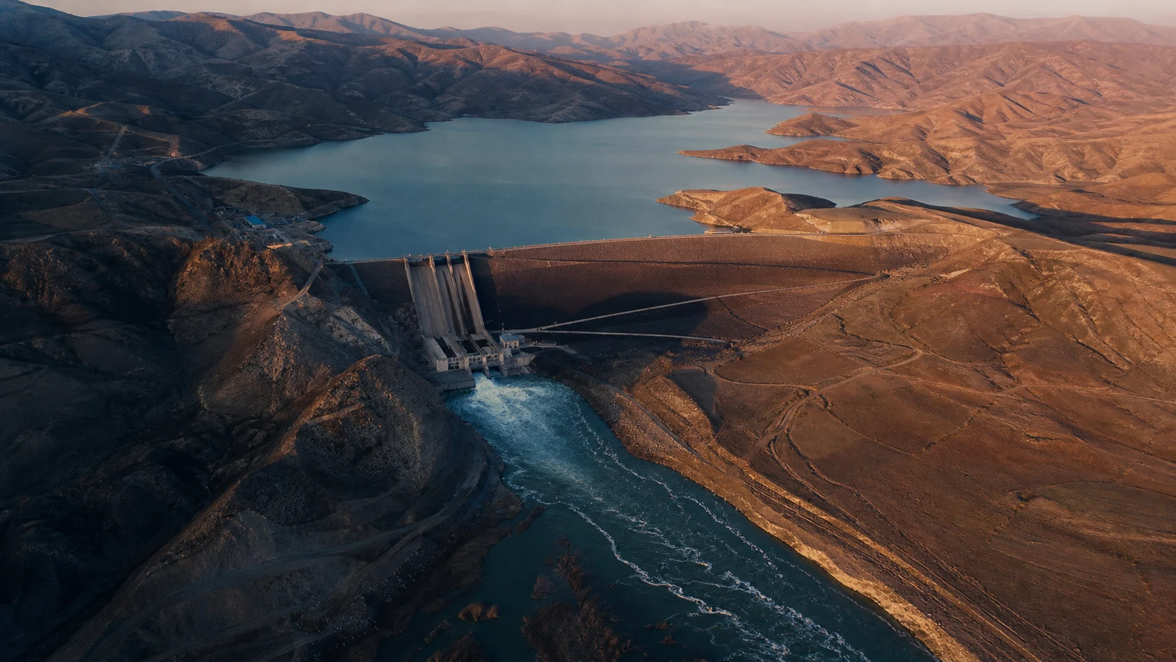 Aerial visual interpretation of an upstream dam on a semi-arid river